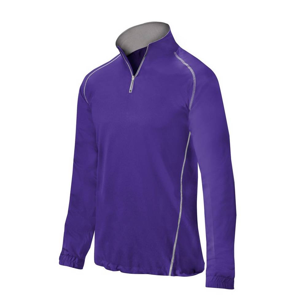 Mens Mizuno Comp 1/4 Zip Batting Jacket Purple Philippines (PGNQSC139)